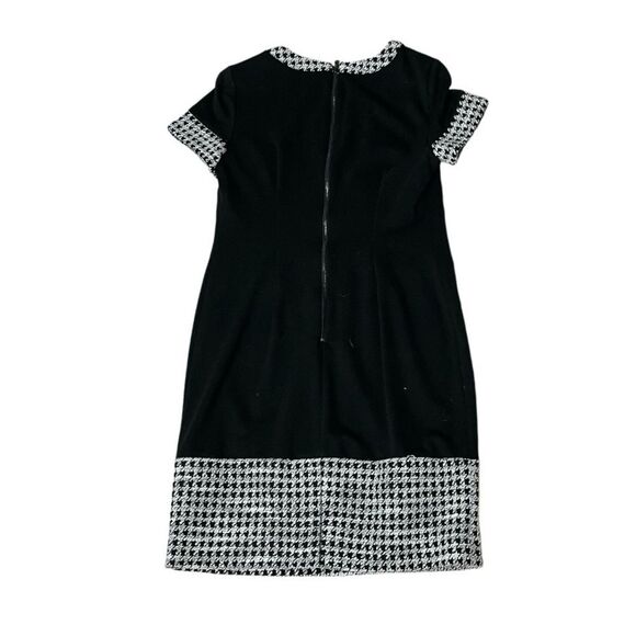 KARL LAGERFELD Paris Black White Dress Sheath Houndstooth Detail Size 6 - Picture 5 of 10